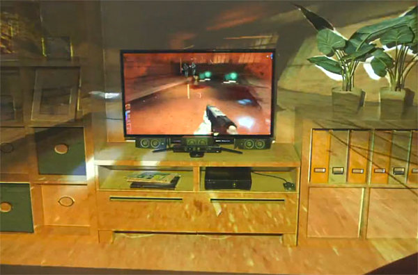 Microsoft IllumiRoom Kinect Concept gaming environment