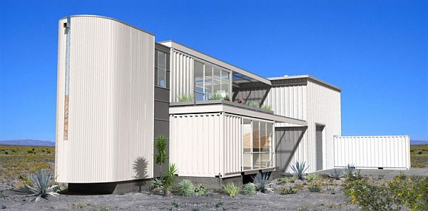 Mojave Desert Shipping Container House- A look from distance