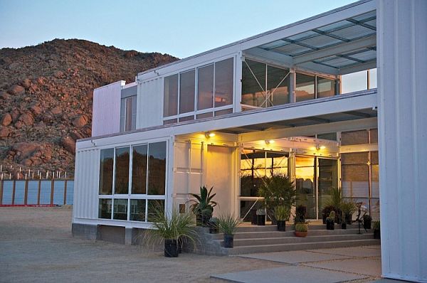 Mojave Desert Shipping Container House- A view of the entrance