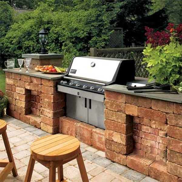 A spacious outdoor kitchen setup