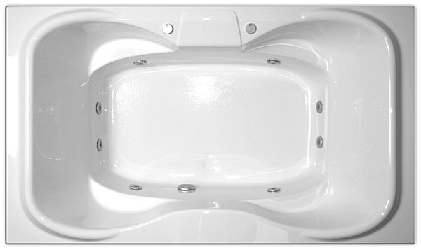 Rectangular whirlpool tub