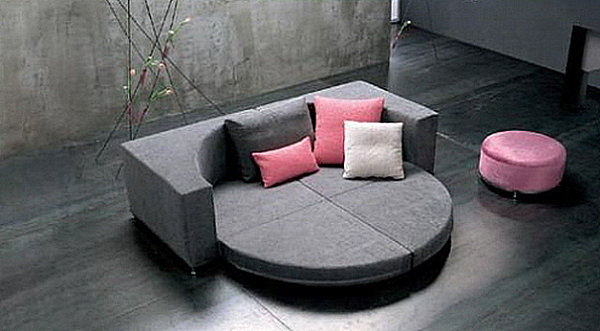 Round convertible sleeper sofa