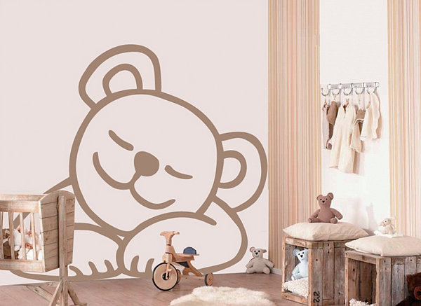 Sleepy bear wall decal