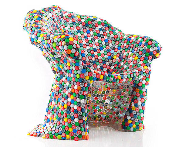 Soda bottle cap chair by BRC Designs