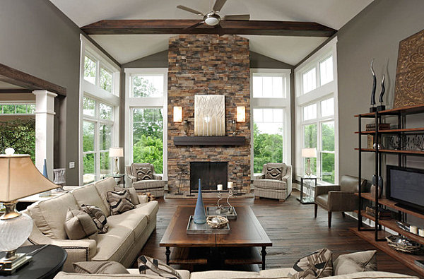  Stone  Fireplaces  Add Warmth and Style to the Modern Home