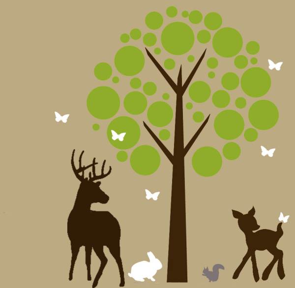 Tree and woodland nursery decals