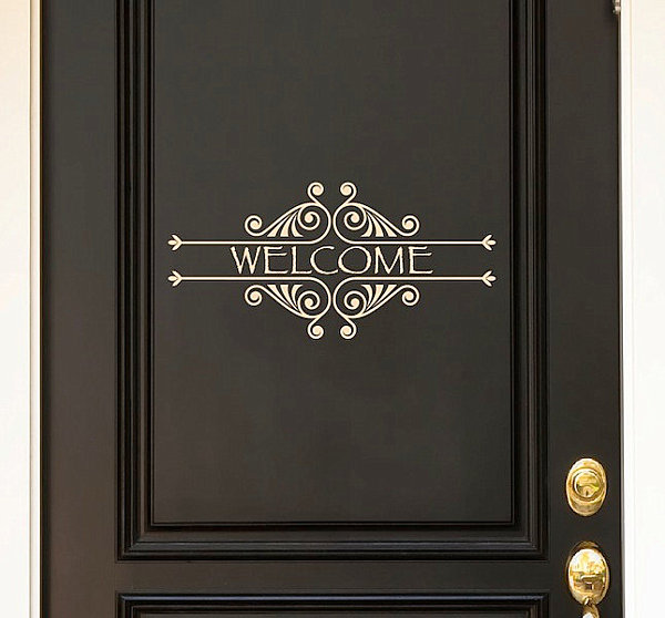 Welcome door decal