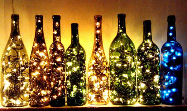 Wine bottle lights