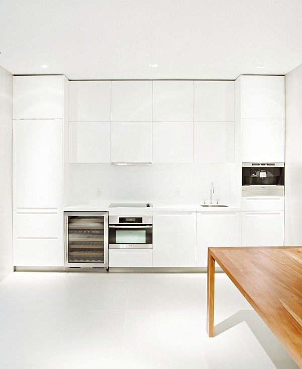 all white kitchen cabinets with a modern theme