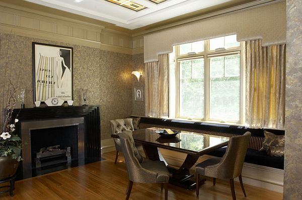 Art deco dining area with elegant furniture