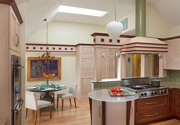 Large kitchen with art deco elements