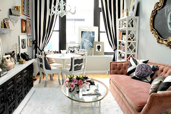 Black and pink living room