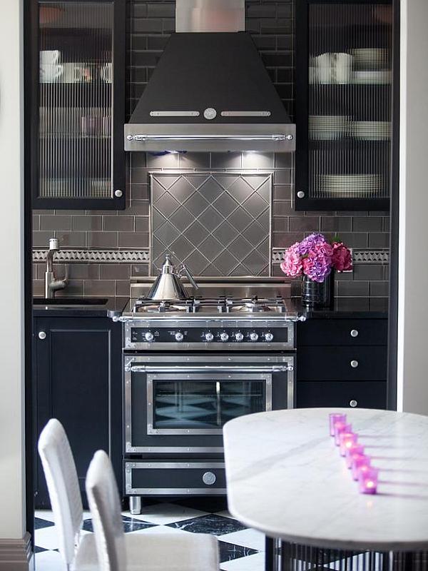 dark art deco kitchen design