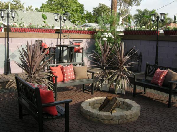 Fire pit with outdoor seating