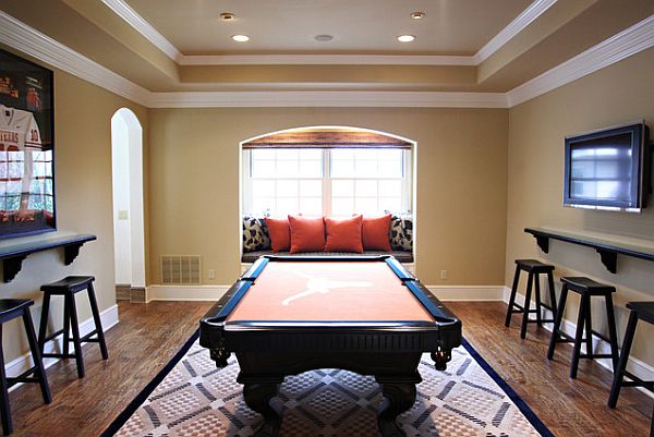 fun room at home with bar chairs