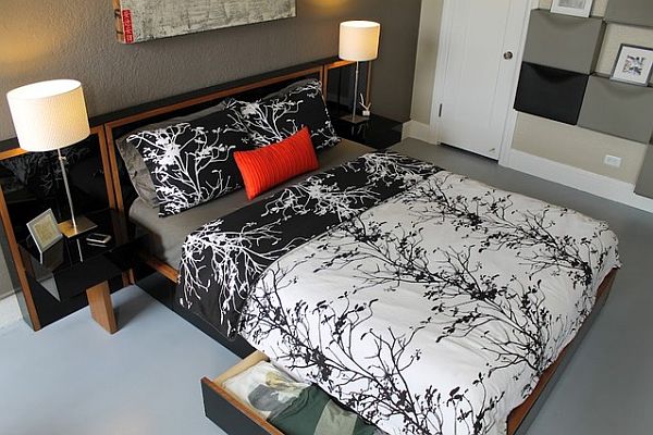 Glossy modern art deco bedroom