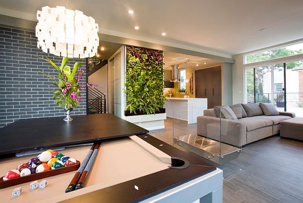 green wall plants in the living room