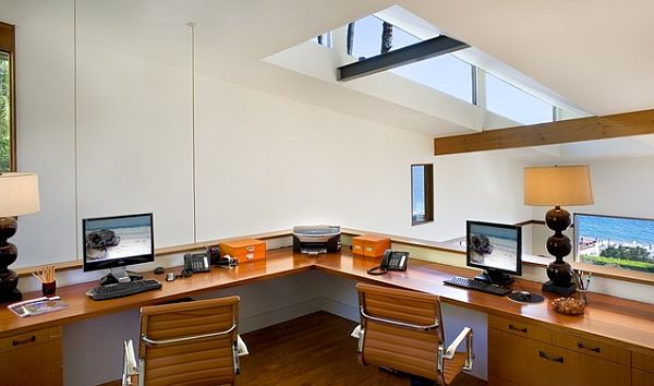 Loft home office desk design