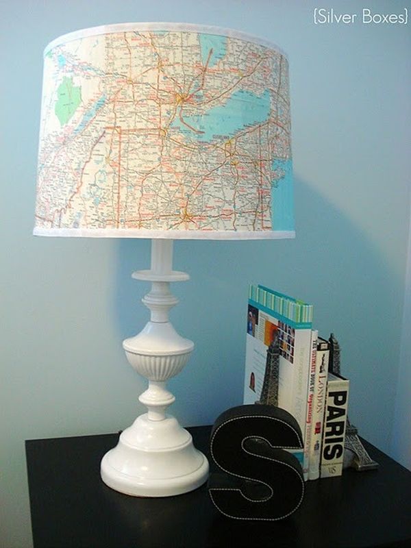 Create this cool lampshade using an old map