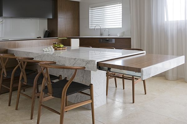 modern kitchen table that extends