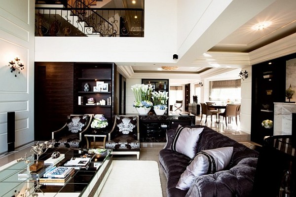 open space living room with staircase view