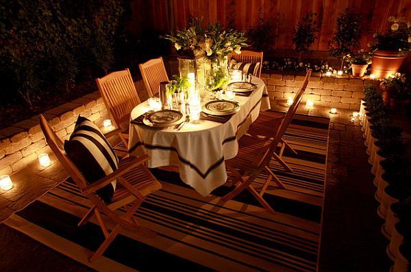 outdoor dining room party setup