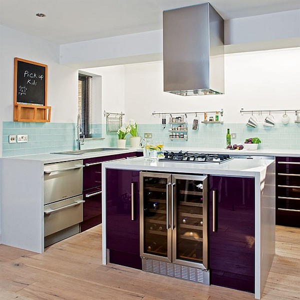 Glossy kitchen island cabinets