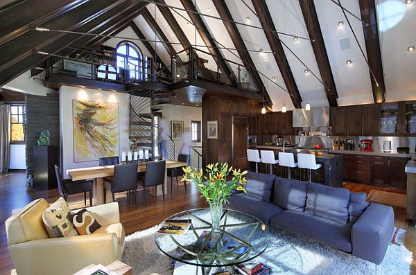 Stylish loft with beautiful hard wood flooring