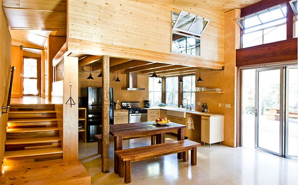 Suspended home office in a loft design