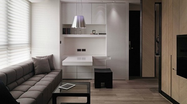 Small Apartment Design Overcomes Space Problems & Clutter in Style