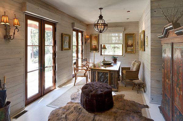 White washed wood walls with a rustic appeal