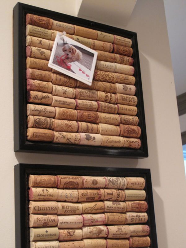 DIY cork board using old wine corks