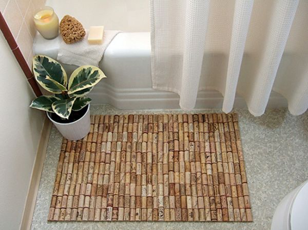 DIY wine cork bathmat