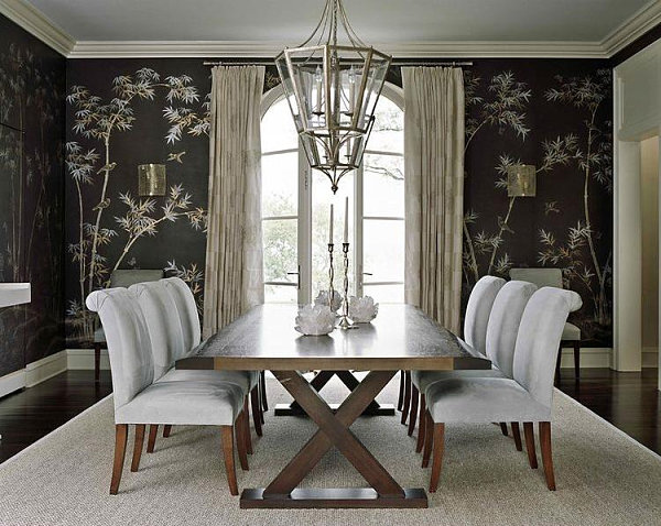 Bamboo dining room wallpaper