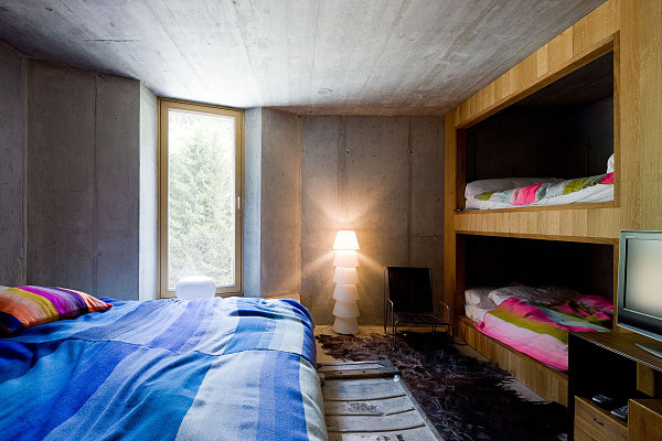 Bedroom in an underground home