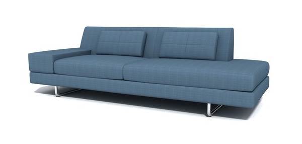 Blue one-arm sectional sofa