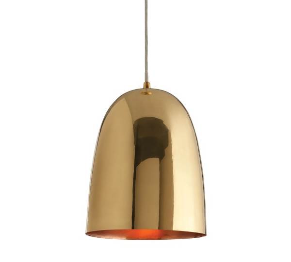 Brass dome pendant light