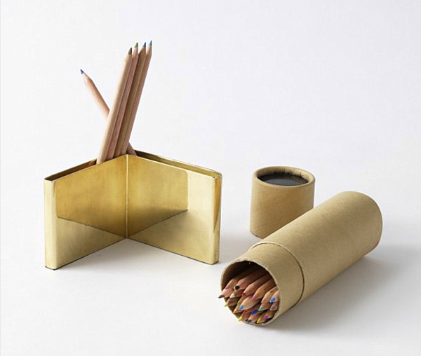 Brass pencil holder