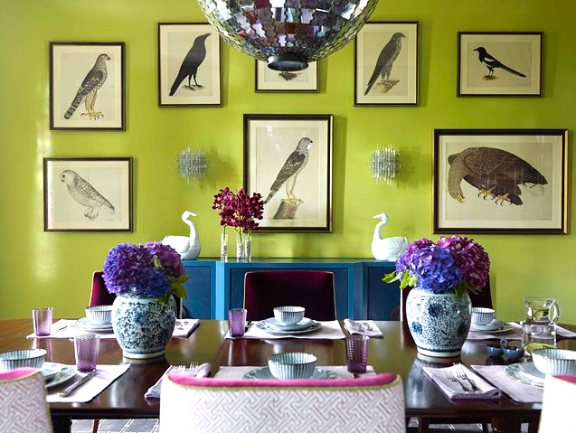 Chartreuse dining room