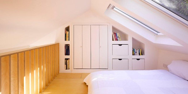 Crisp bed in a light and airy loft