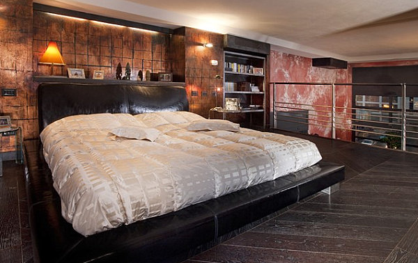 Deluxe bed in a modern loft