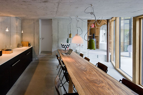 Dining area at Villa Vals underground home