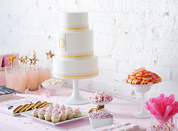 Festive wedding dessert table