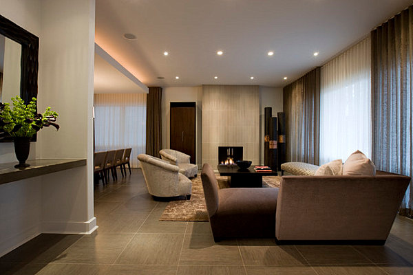 Large porcelain tiles for the living room