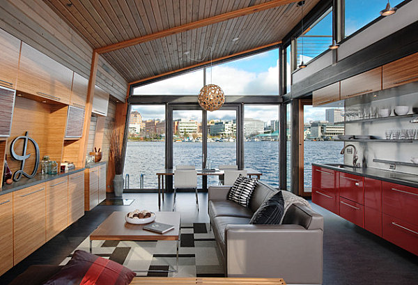 Living area on a floating home