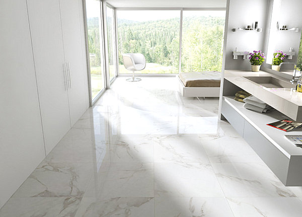 Tile Floor Design Ideas, White Tile Floor Living Room Design