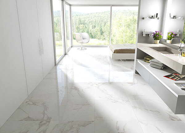 White Tile Floor Design view in gallery marble like tile