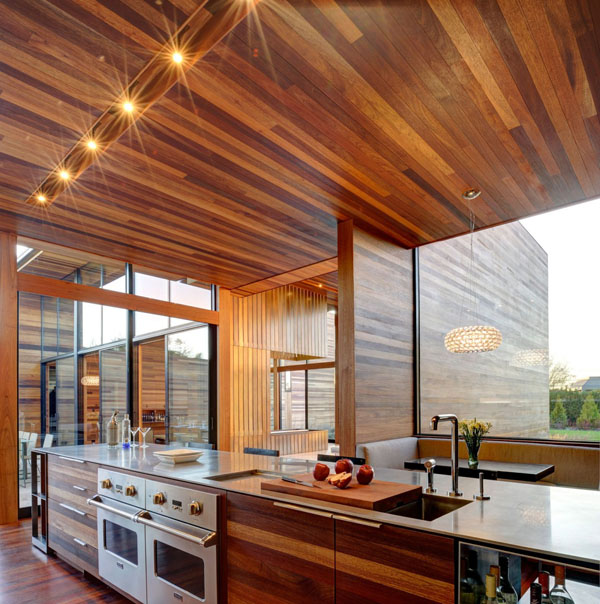 Delightful Modern Kitchens Wearing a Wooden Skin