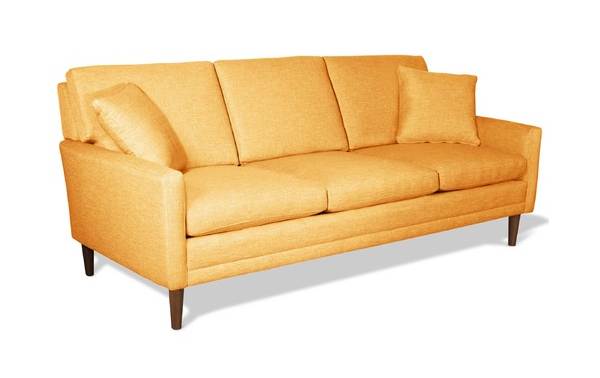 Mustard yellow retro-style couch