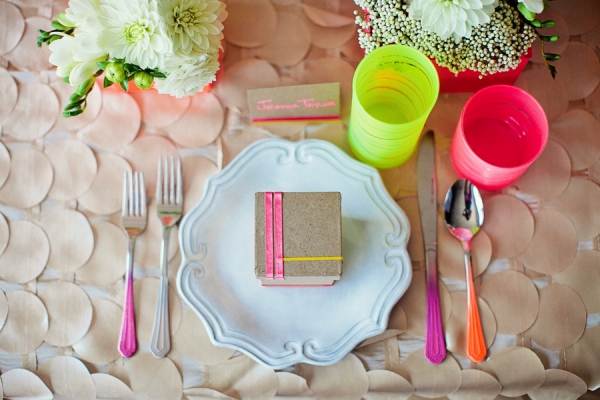 Neon table setting